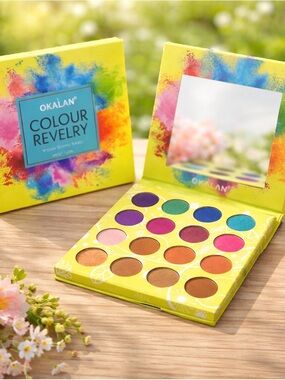 🎨✨ Okalan Colour Revelry 16 Shade Palette NWT | Bright Colors